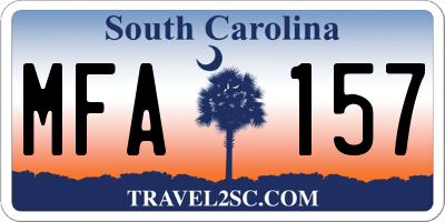 SC license plate MFA157