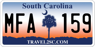SC license plate MFA159