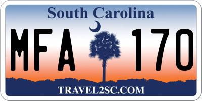 SC license plate MFA170