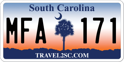 SC license plate MFA171
