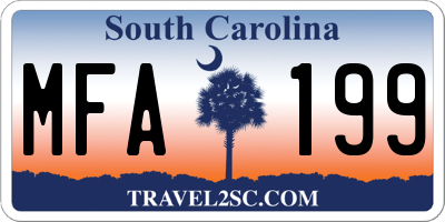 SC license plate MFA199
