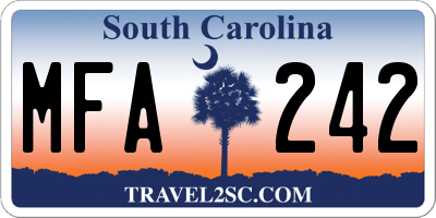 SC license plate MFA242