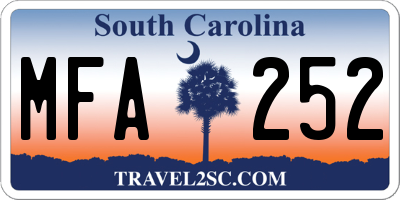 SC license plate MFA252