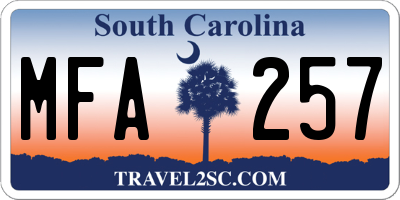 SC license plate MFA257