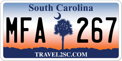 SC license plate MFA267