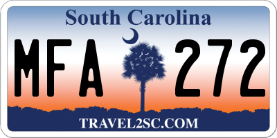 SC license plate MFA272
