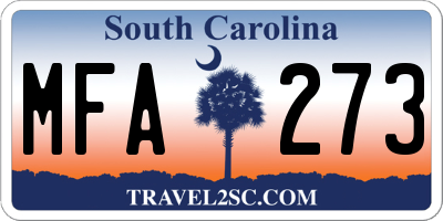 SC license plate MFA273