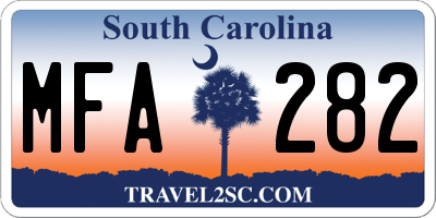 SC license plate MFA282
