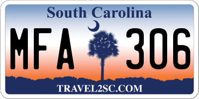SC license plate MFA306