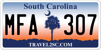 SC license plate MFA307