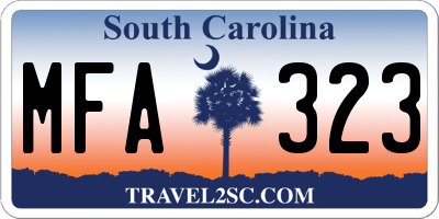 SC license plate MFA323