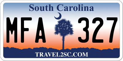 SC license plate MFA327