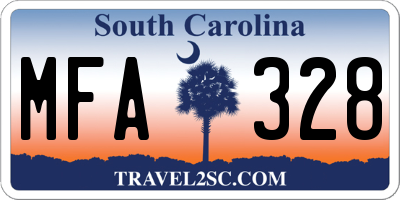 SC license plate MFA328