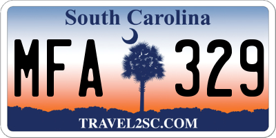 SC license plate MFA329
