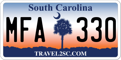 SC license plate MFA330