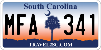 SC license plate MFA341