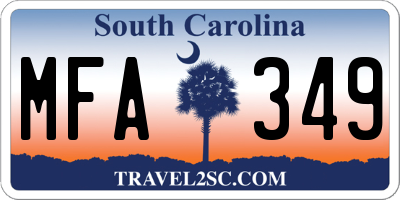 SC license plate MFA349