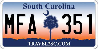 SC license plate MFA351