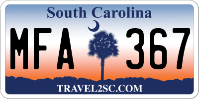 SC license plate MFA367