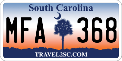 SC license plate MFA368