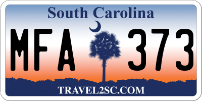 SC license plate MFA373