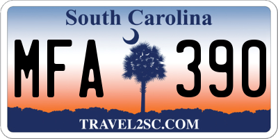 SC license plate MFA390