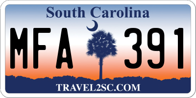 SC license plate MFA391