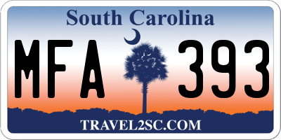 SC license plate MFA393
