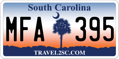 SC license plate MFA395