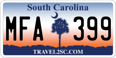 SC license plate MFA399