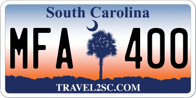 SC license plate MFA400