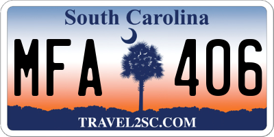 SC license plate MFA406
