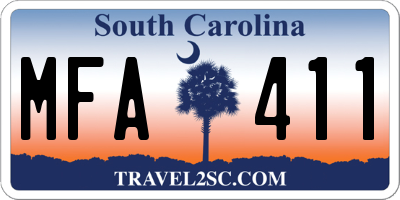 SC license plate MFA411