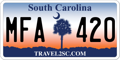 SC license plate MFA420