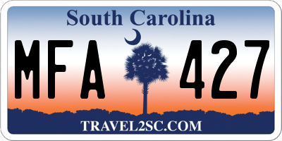 SC license plate MFA427