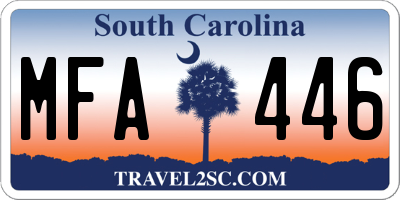 SC license plate MFA446