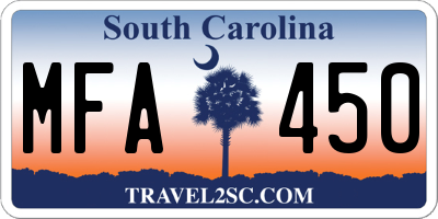 SC license plate MFA450