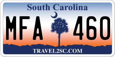 SC license plate MFA460