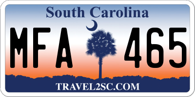 SC license plate MFA465