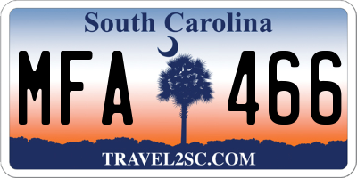 SC license plate MFA466