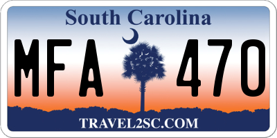 SC license plate MFA470