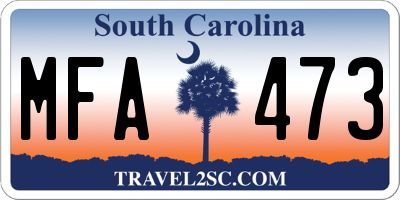 SC license plate MFA473