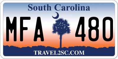 SC license plate MFA480