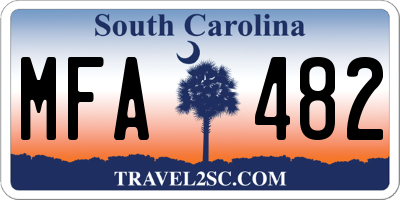 SC license plate MFA482