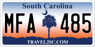SC license plate MFA485