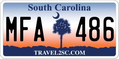 SC license plate MFA486