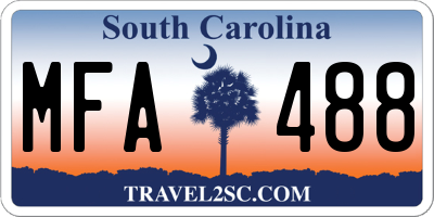 SC license plate MFA488