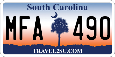 SC license plate MFA490
