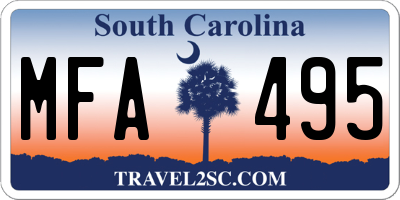 SC license plate MFA495