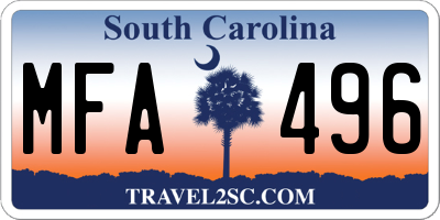 SC license plate MFA496